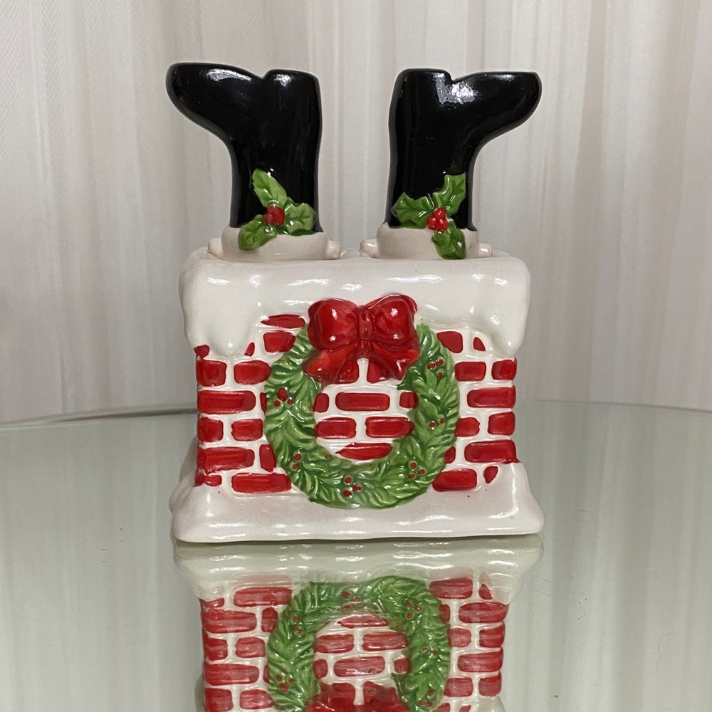 Novelty Festive Chimney Santa Boots Holiday Decor by Giftco